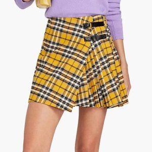 Maje! Tartan Plaid Pleated Mini Skirt